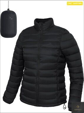 Packable Puffer Jacket Lightweight Quilted Winter Coat Water-Repellent
